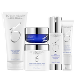 ZO Skin Health Full Size Sensitized Skincare Program — includes Gentle Cleanser, Exfoliating Polish, Complexion Renewal Pads, Daily Power Defense, and Rozatrol®, formulated to soothe and protect red, sensitized skin, available at Awaken Medical Aesthetics