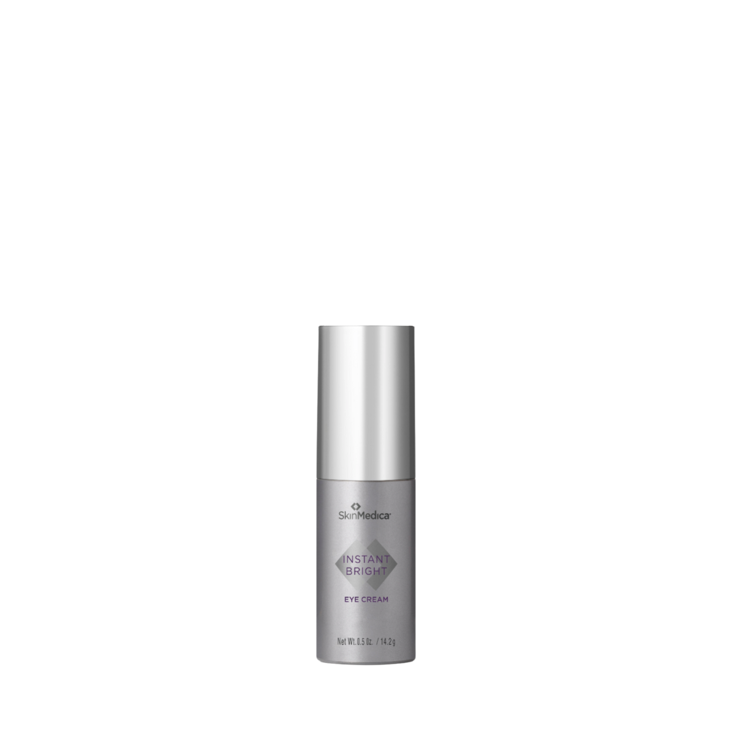 Silver skincare bottle labeled 'Instant Bright' on a white background- SkinMedica Instant Bright Eye Cream – 0.5 oz (15 ml) | Anti-Aging & Dark Circle Treatment- Awaken Medical Aesthetics