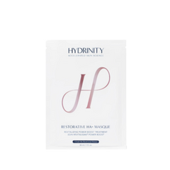 Hydrinity Restorative HA+ Masque, a biocellulose sheet treatment delivering deep hydration and microbiome support